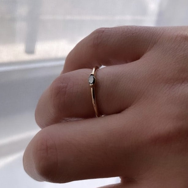 Elegant Marquise Black Diamond Ring - Blackdiamond
