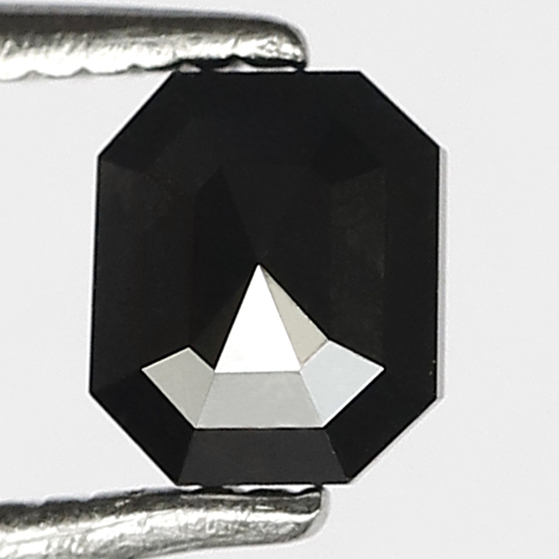 0.70 Carat Emerald Cut Diamond 5 MM Heated Black Color Emerald Shape Black Diamond For Ring