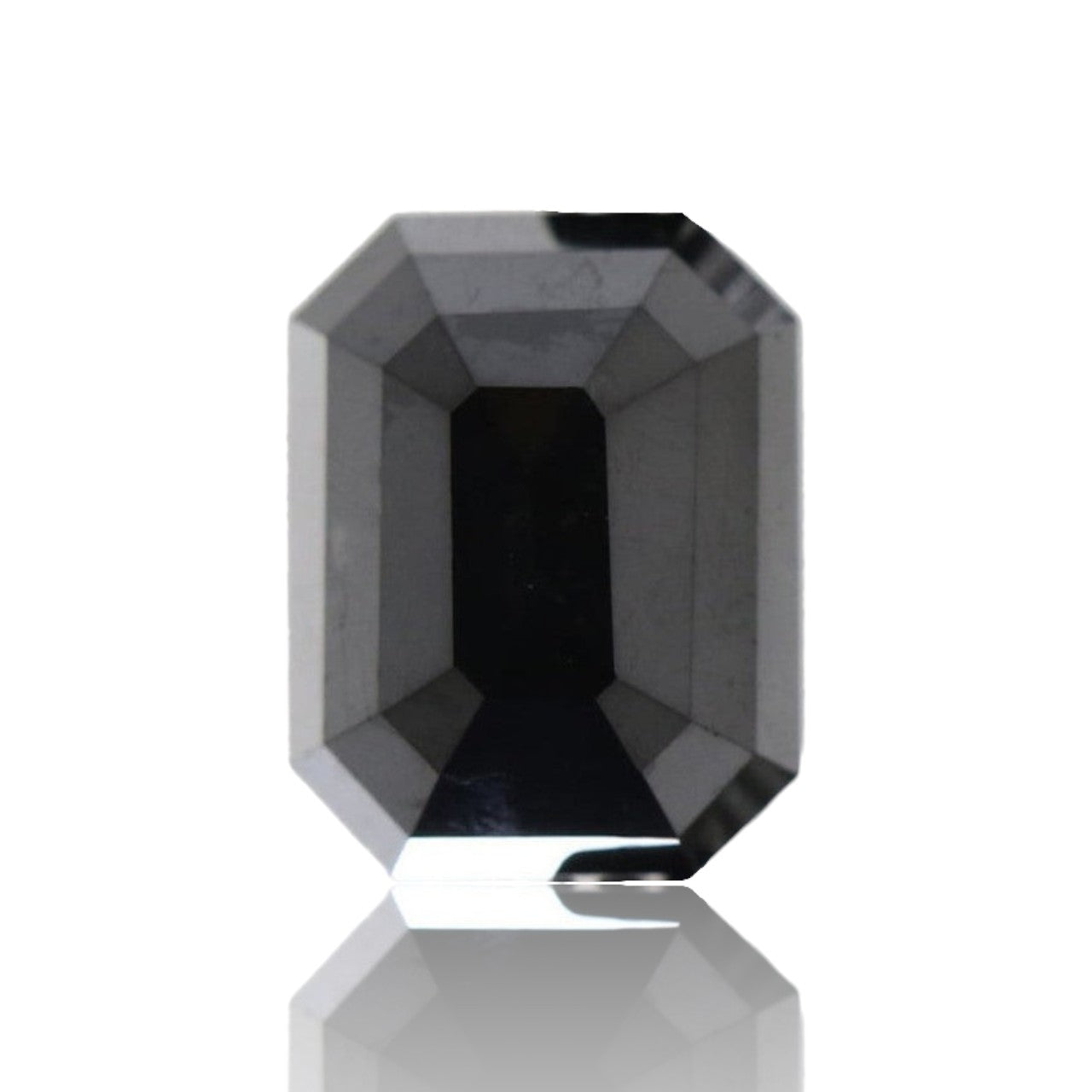 2 Carat AAA Emerald Shape Black Loose Natural Diamond For Pendant Engagement Ring in 14K 18K Gold