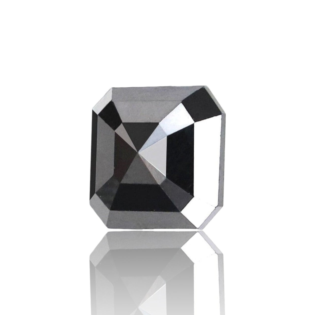 1.40 Carat Natural Diamond 6 MM Black Emerald Square Shape Emerald Cut Ring Black Emerald Necklace