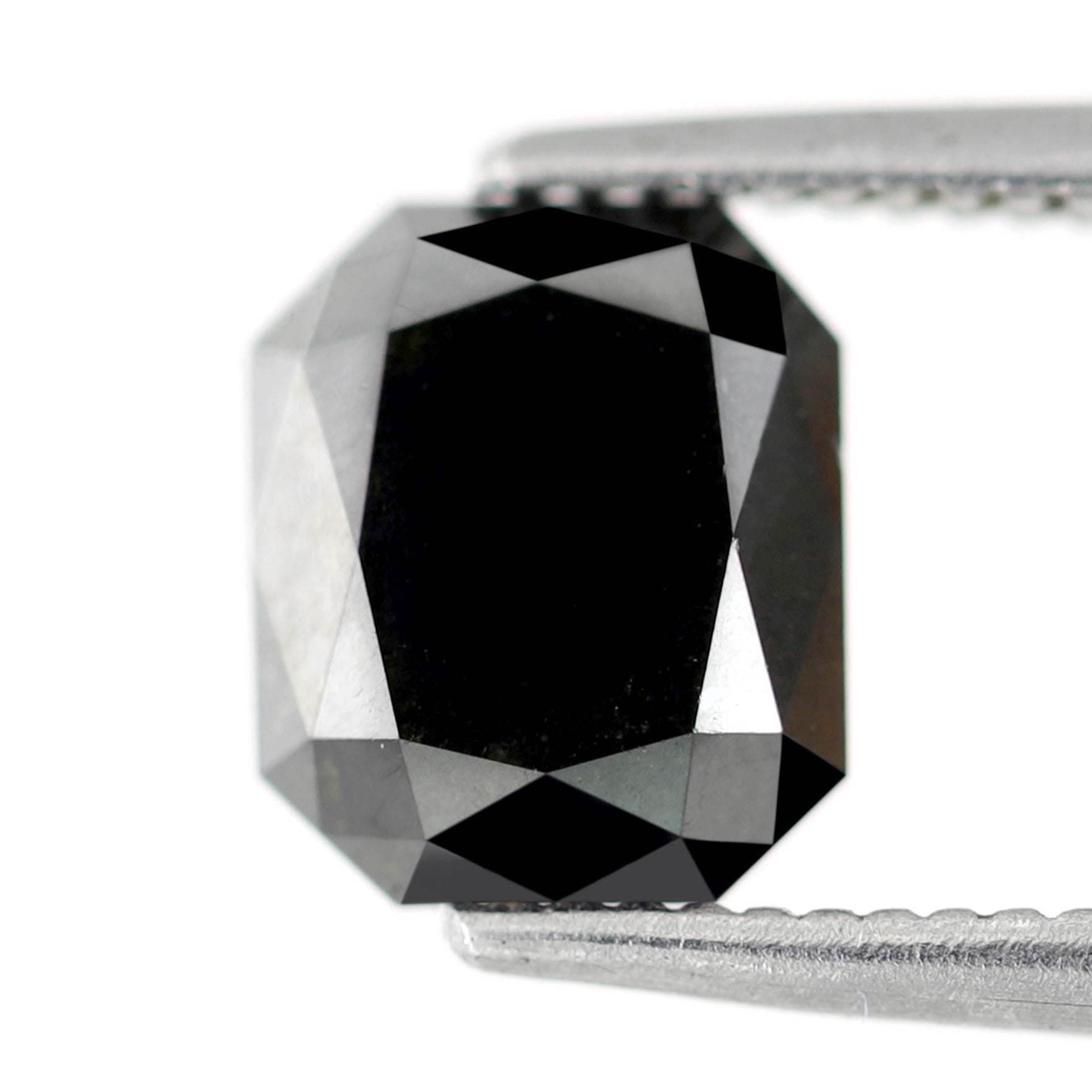 1.76 Carat Double Cut Emerald Shaped Black Polished Natural Diamond Ideal For Making Prong Setting Halo Engagement Ring