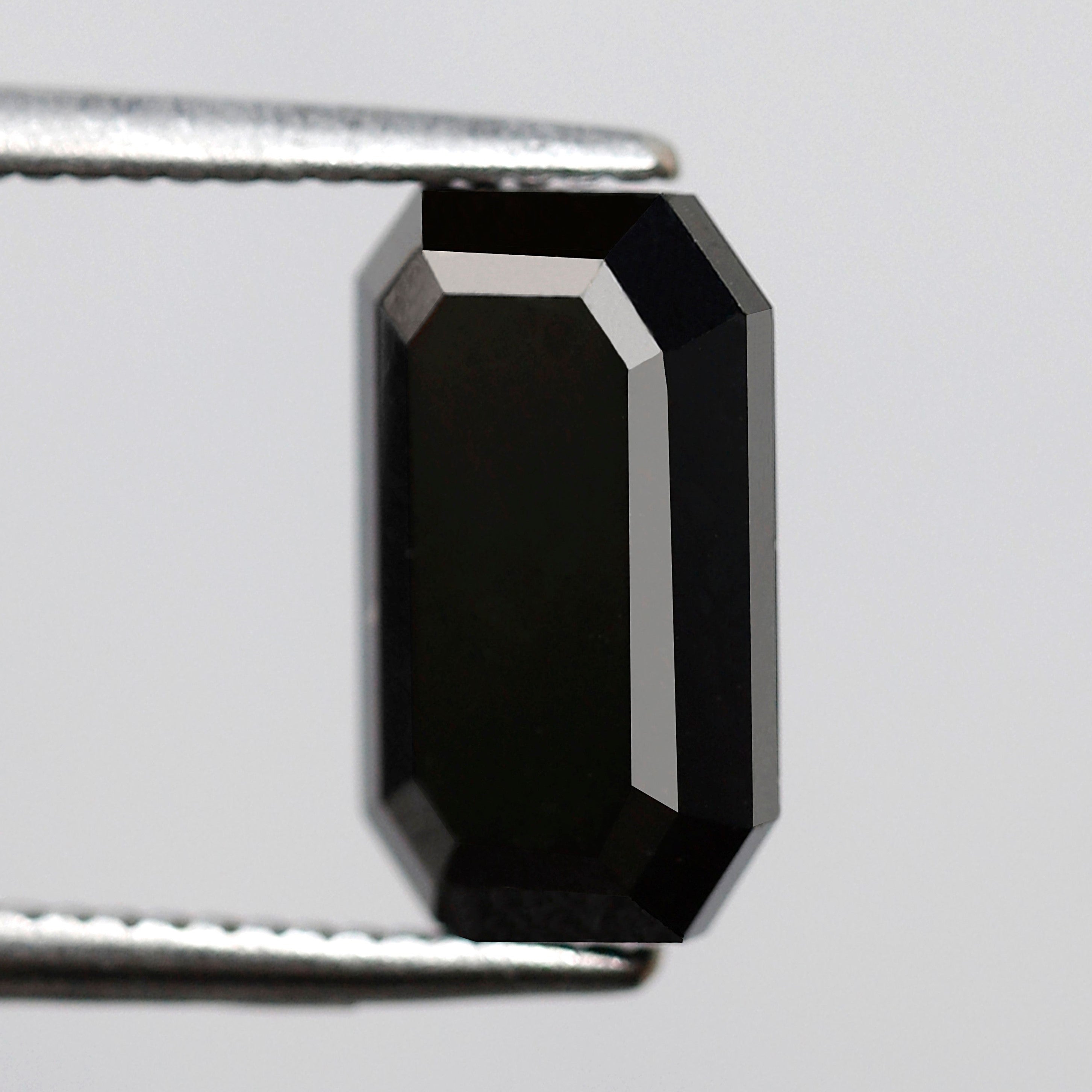 2.41 Carat Emerald Cut Loose Natural Diamond 9 MM Black AAA Quality Conflict Free Diamond For Jewelry