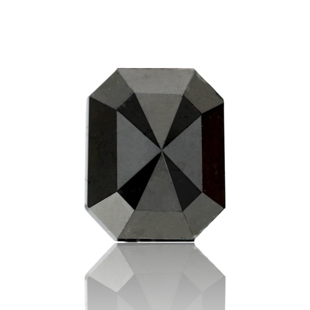 2 Ct Fancy Natural Emerald Shape Double Cut Loose Black Diamond