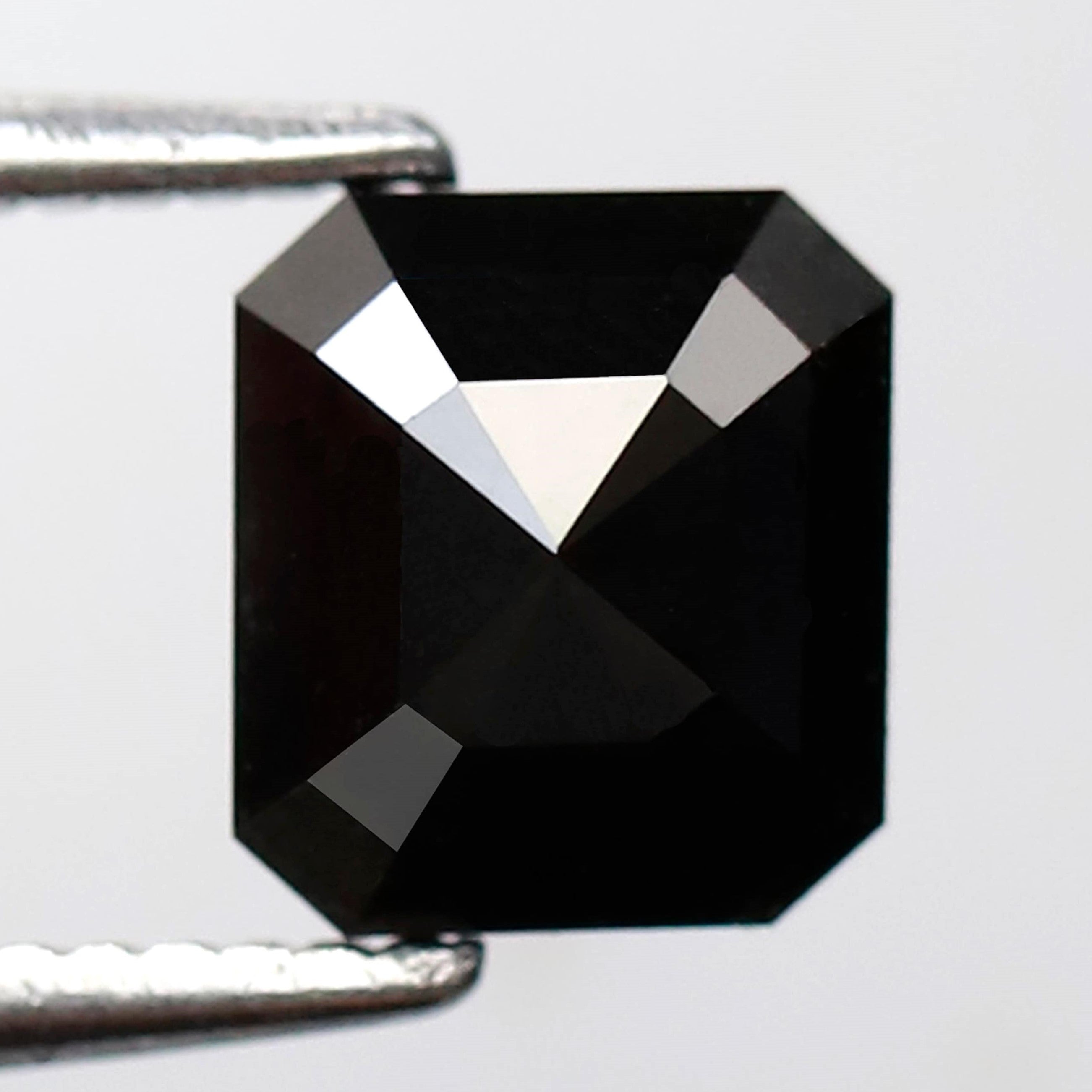 1.41 Carat Black Emerald Cut Diamond 6 MM AAA Quality Loose Natural Fancy Black Diamond