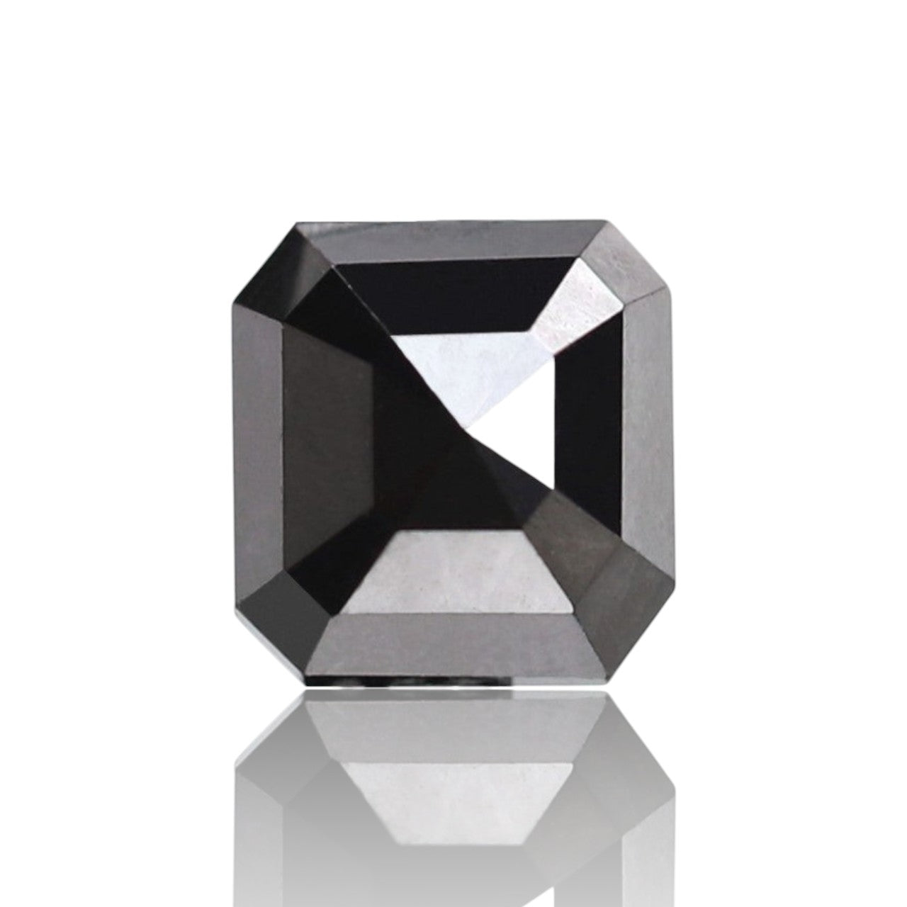 1.40 Carat Natural Diamond 6 MM Black Emerald Square Shape Emerald Cut Ring Black Emerald Necklace
