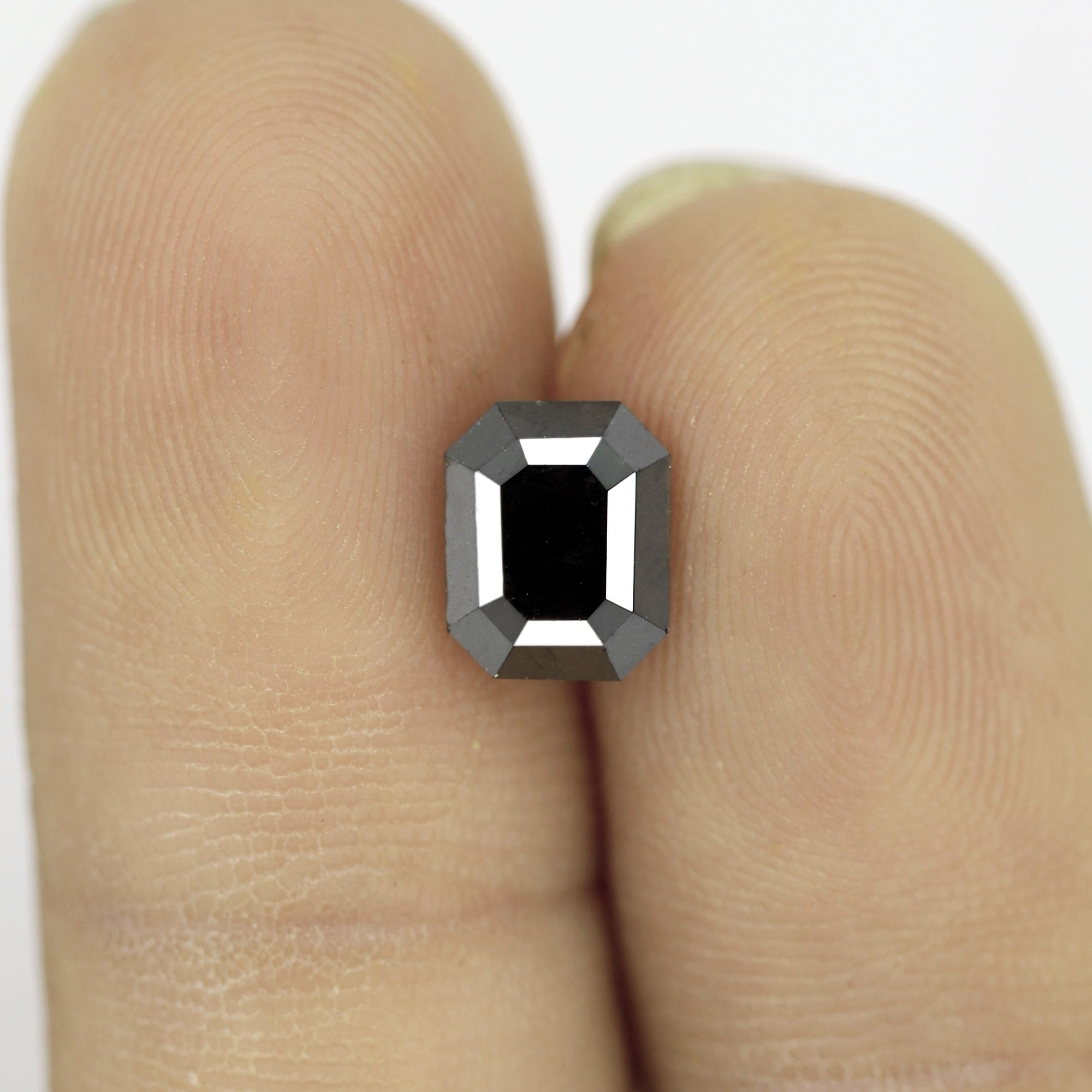 Black Diamond Emerald Cut Shape For Sale 1.67 Carat For Engagement Ring