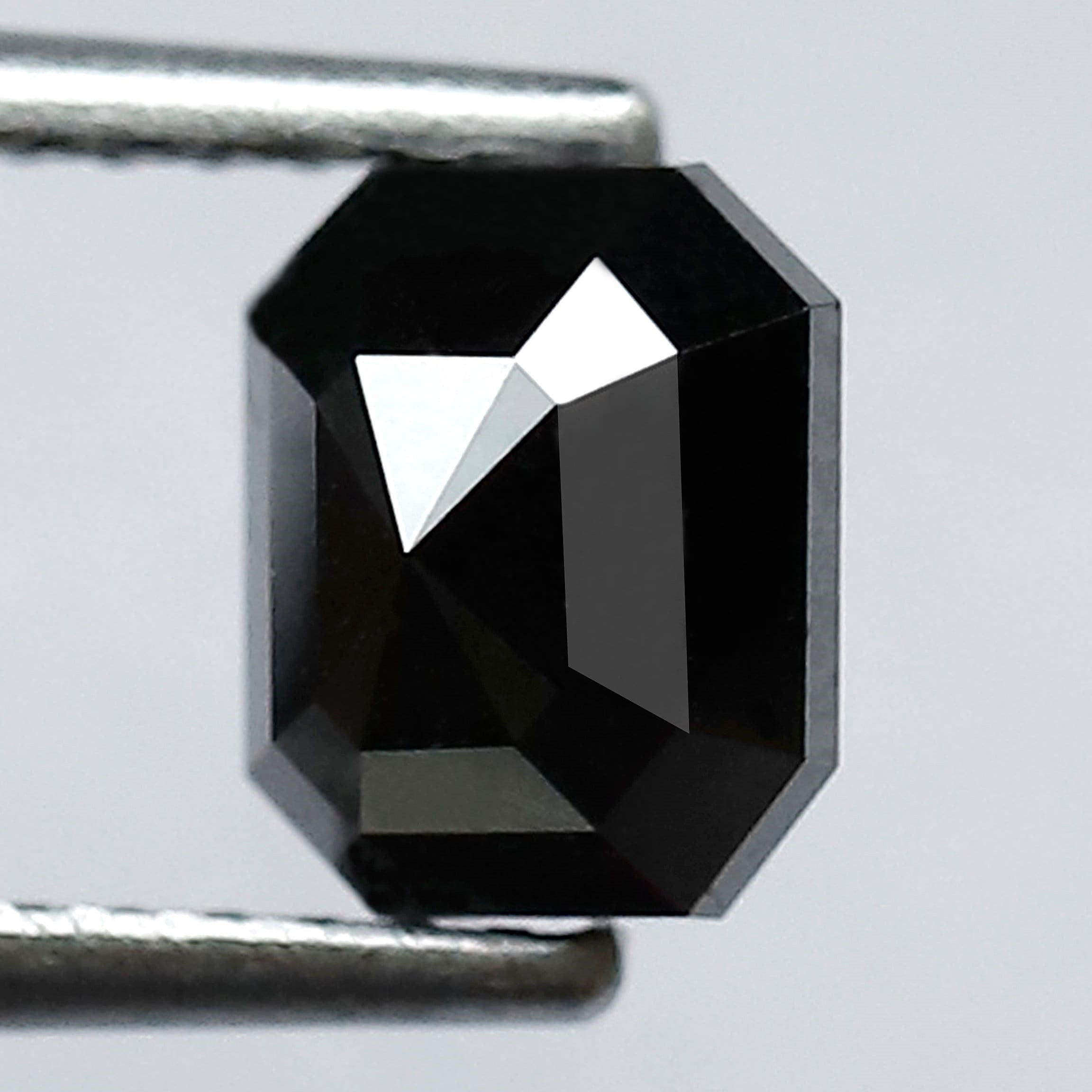 1.23 Carat 6 MM Fancy Black Emerald Shape Loose Natural Diamond AAA Quality Diamond For Engagement Ring