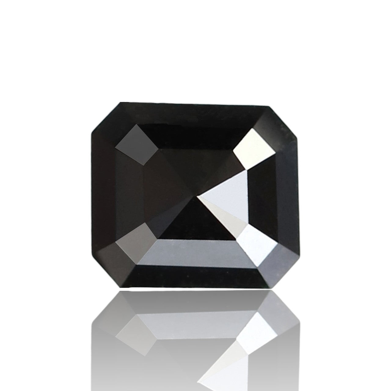 1.41 Carat Black Emerald Cut Diamond 6 MM AAA Quality Loose Natural Fancy Black Diamond