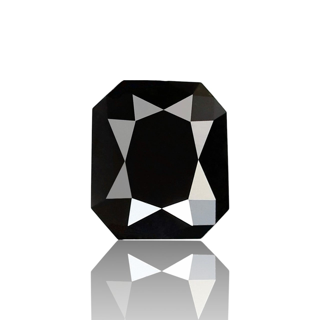 1.24 Ct 6 MM Emerald Radiant Shape Black Color Diamond AAA Quality Loose Natural Diamond