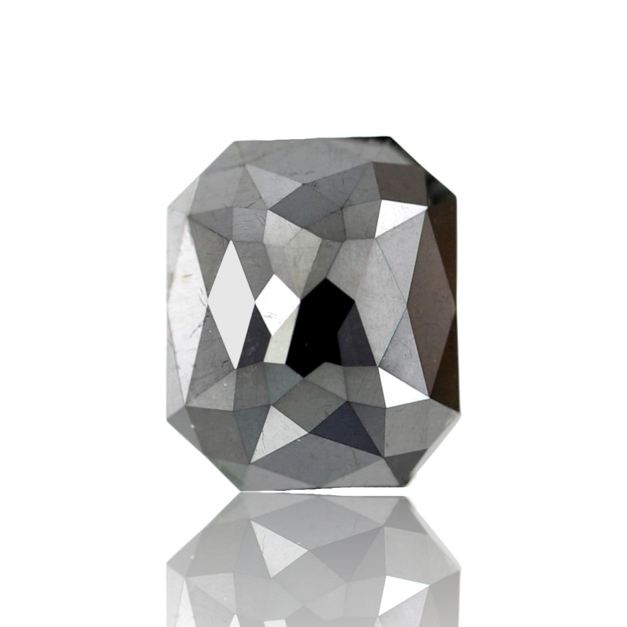 1.76 Carat Double Cut Emerald Shaped Black Polished Natural Diamond Ideal For Making Prong Setting Halo Engagement Ring