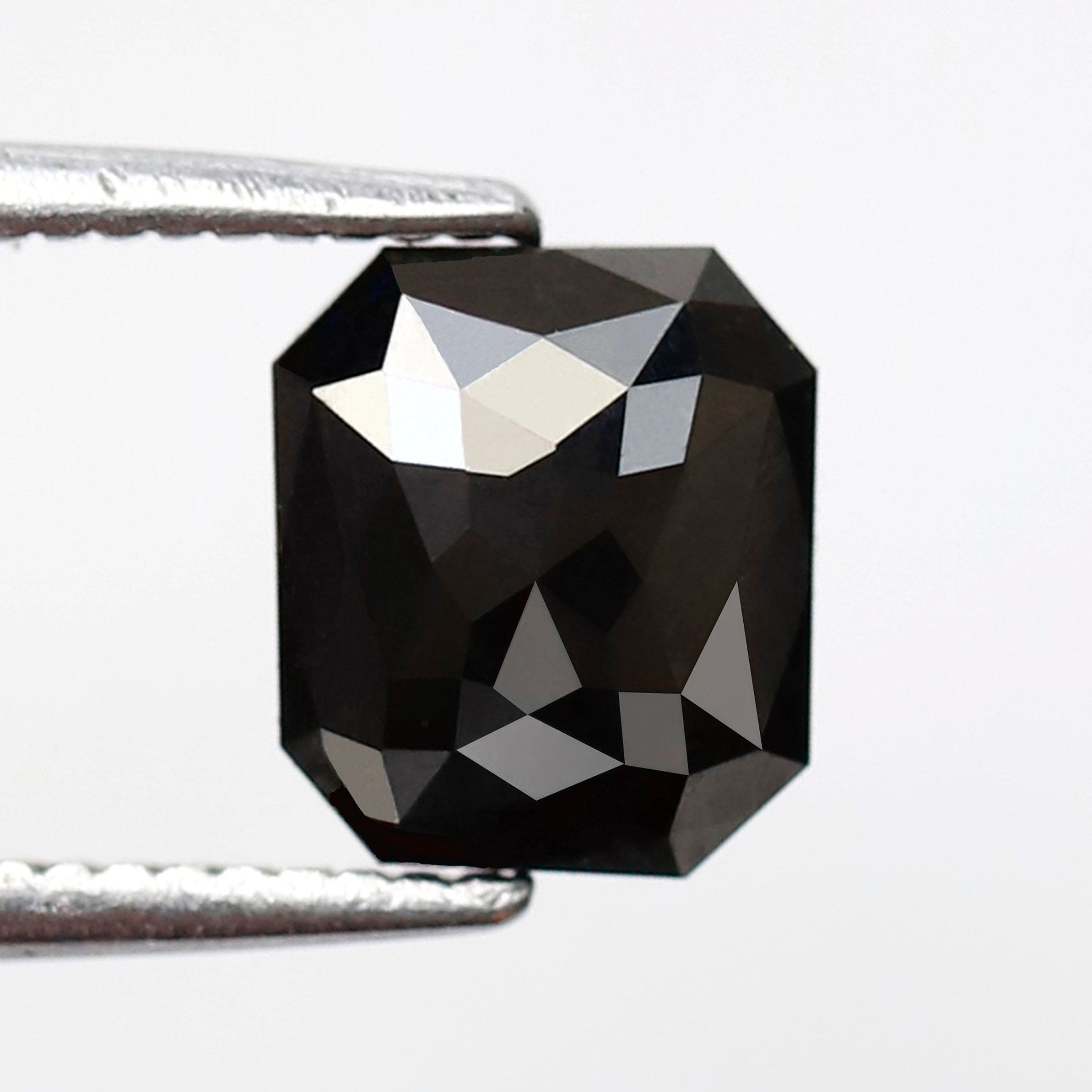1.24 Ct 6 MM Emerald Radiant Shape Black Color Diamond AAA Quality Loose Natural Diamond