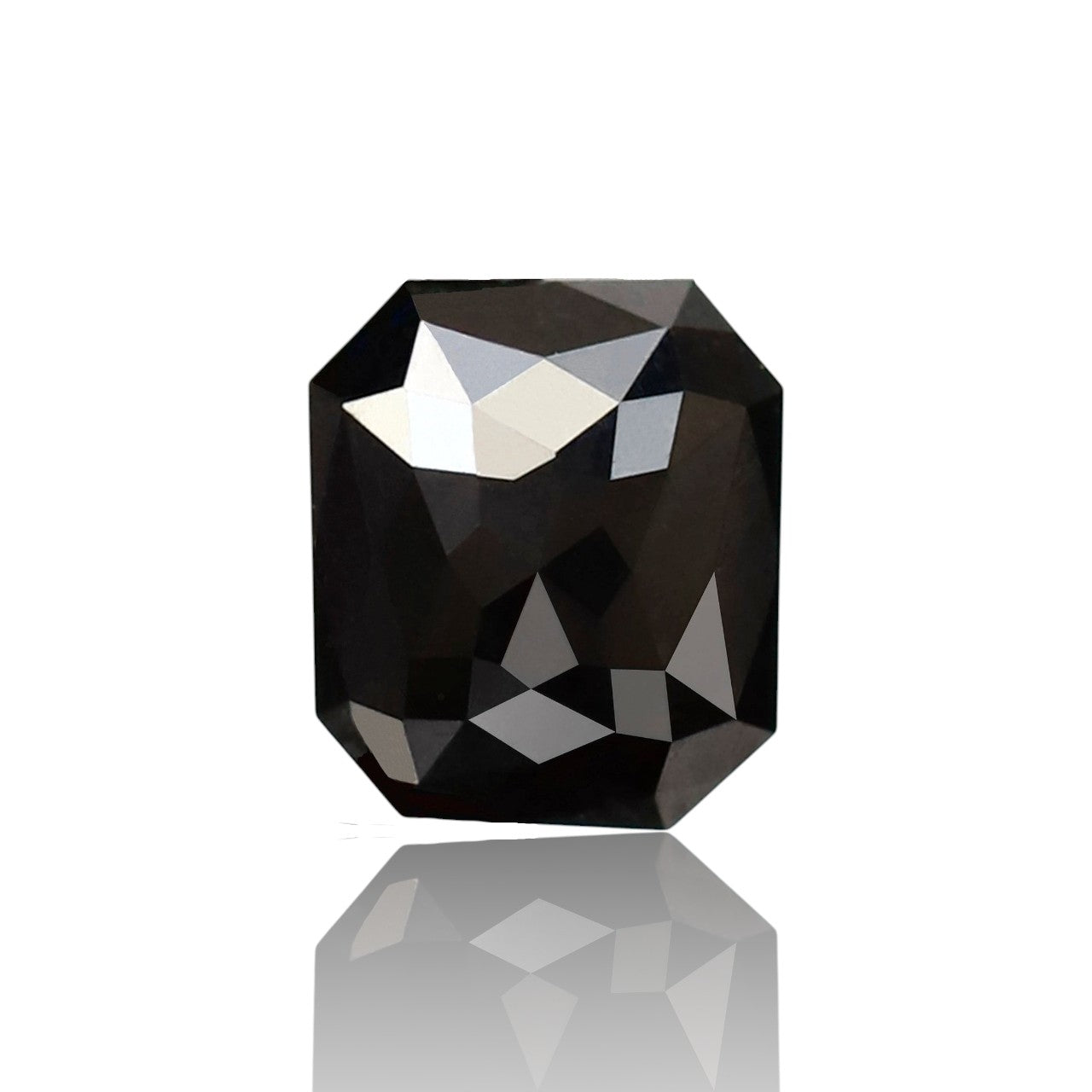 1.24 Ct 6 MM Emerald Radiant Shape Black Color Diamond AAA Quality Loose Natural Diamond