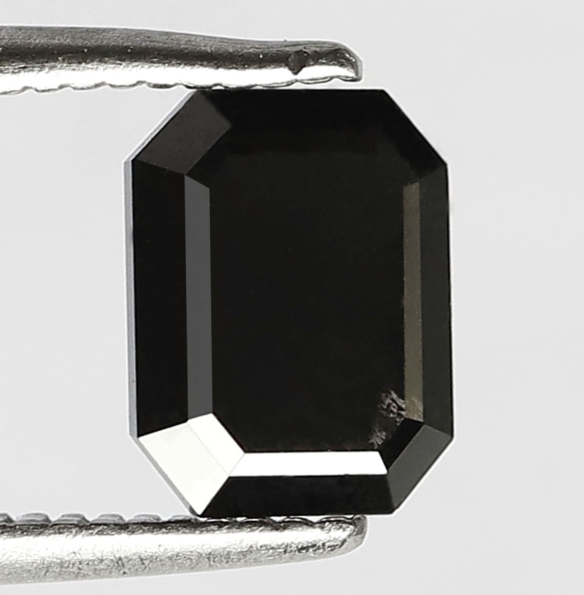 1.06 Carat 6 MM Loose Emerald Shape Black Diamond Emerald Black Diamond Engagement Ring