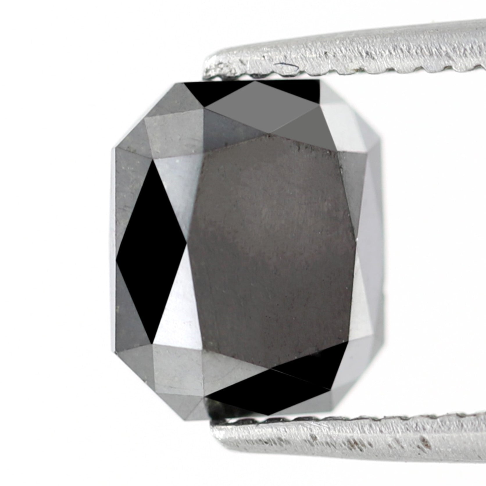 1.76 Carat Double Cut Emerald Shaped Black Polished Natural Diamond Ideal For Making Prong Setting Halo Engagement Ring
