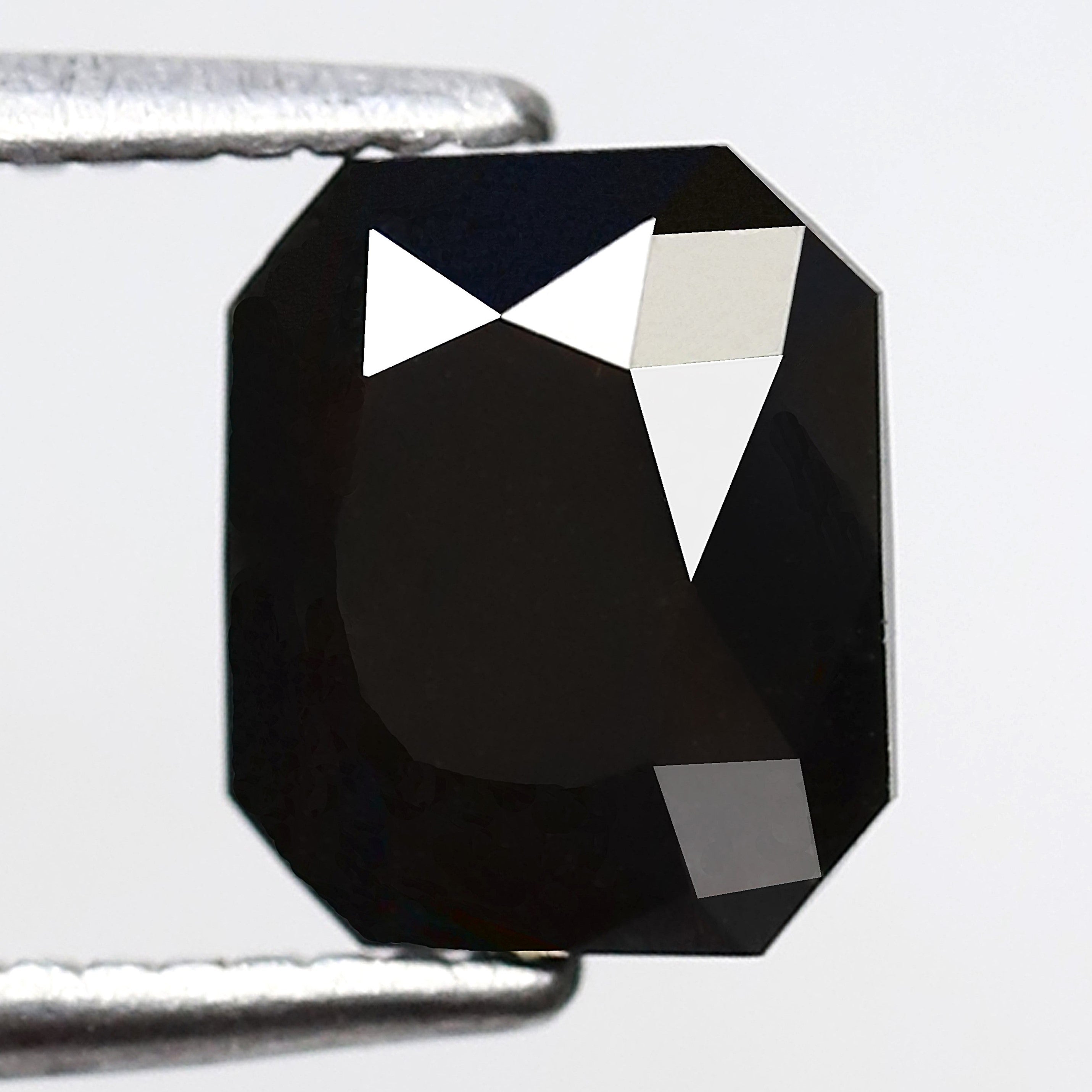 1.24 Ct 6 MM Emerald Radiant Shape Black Color Diamond AAA Quality Loose Natural Diamond