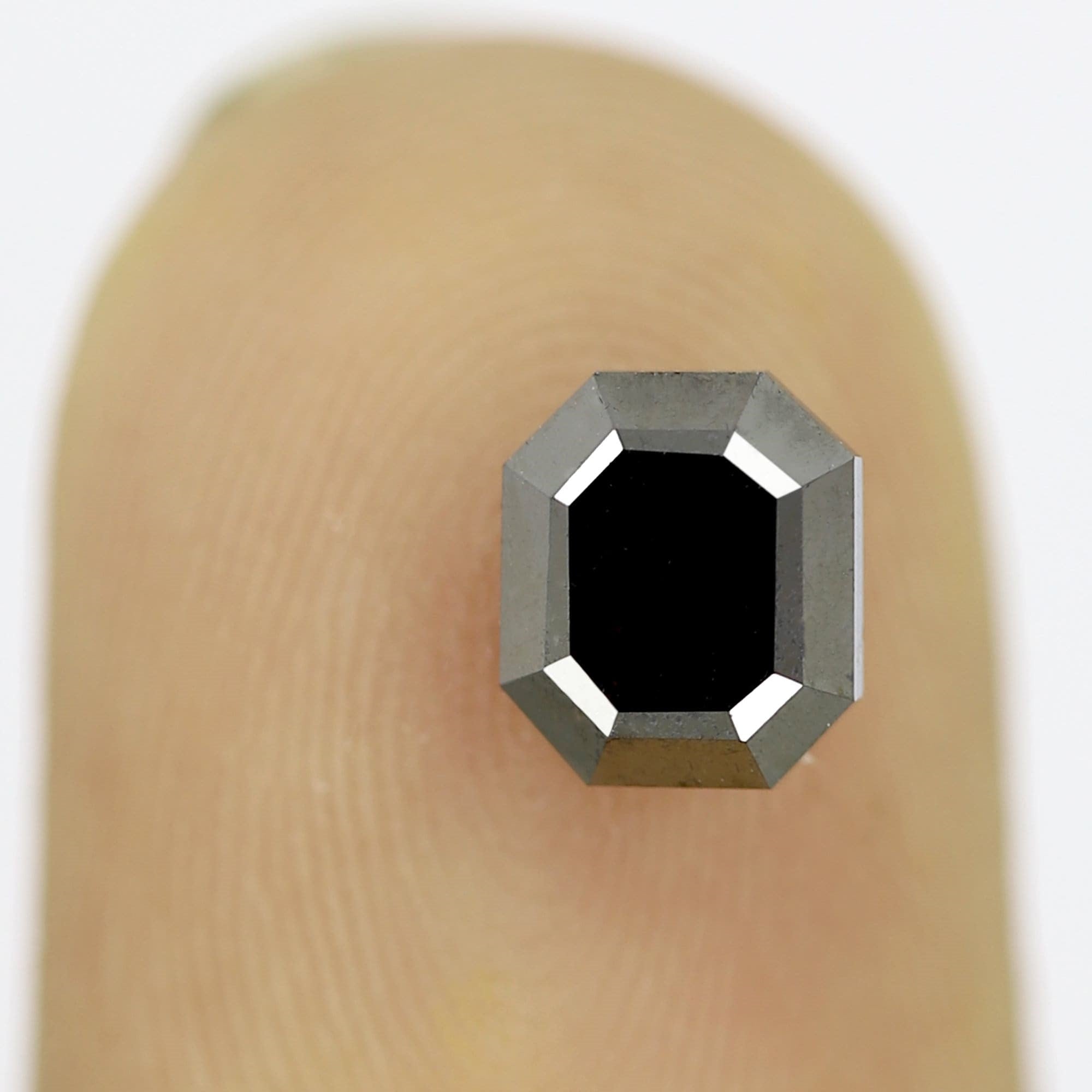 1.24 Carat Fancy Shiny Black Double Cut Emerald Shape Loose Natural Diamond For Unique Black Diamond Pendant And Ring