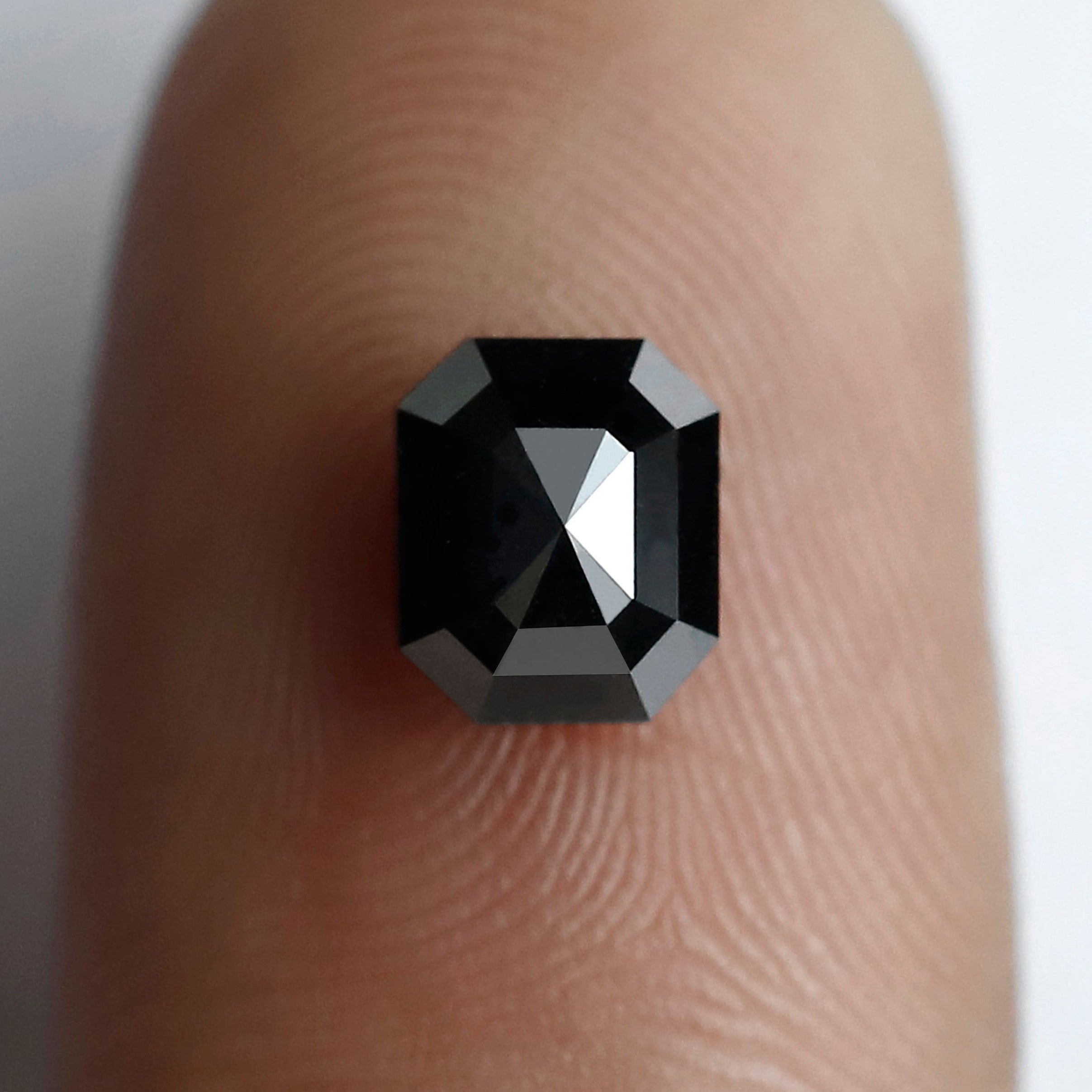1.23 Carat 6 MM Fancy Black Emerald Shape Loose Natural Diamond AAA Quality Diamond For Engagement Ring
