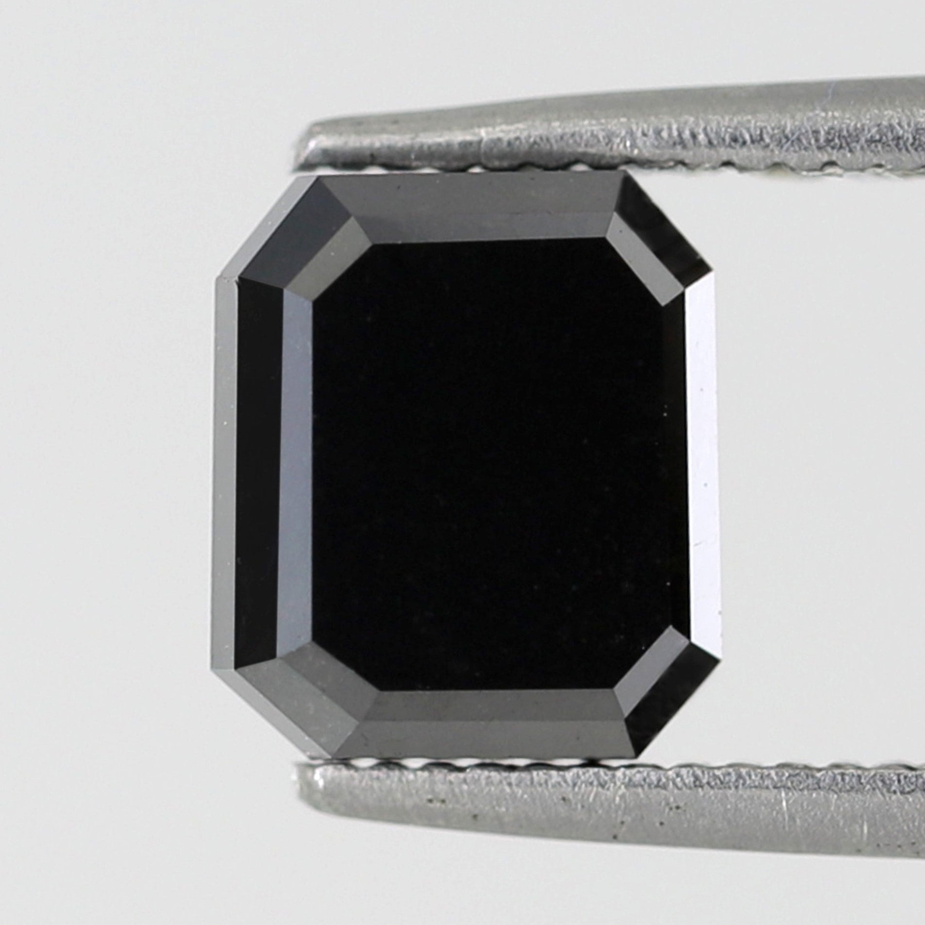 2.51 Carat Emerald Shape Diamond Treated Black Color Diamond 7.5 MM Loose Natural Diamond Black Diamond Custom Classic Ring