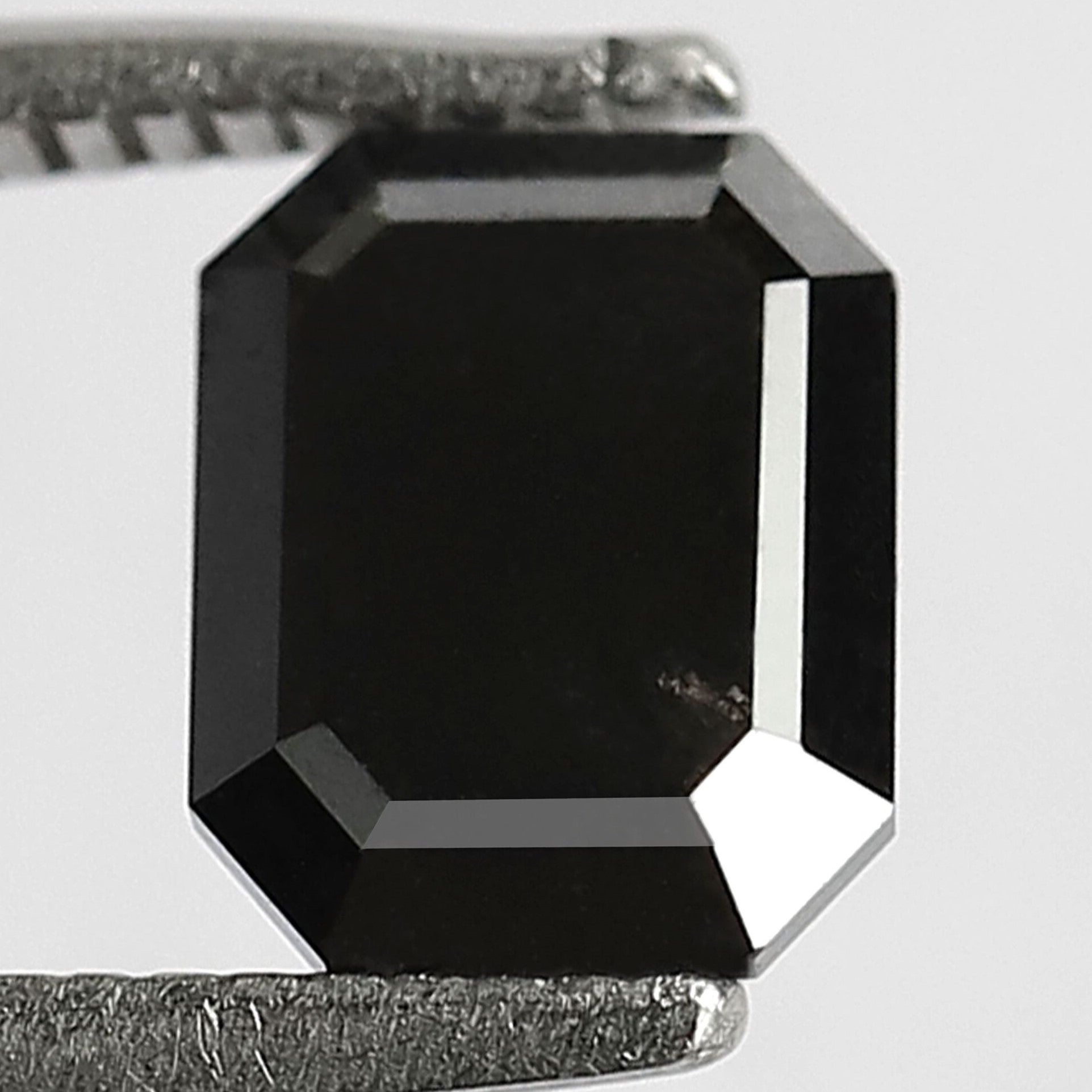 1.06 Carat 6 MM Loose Emerald Shape Black Diamond Emerald Black Diamond Engagement Ring