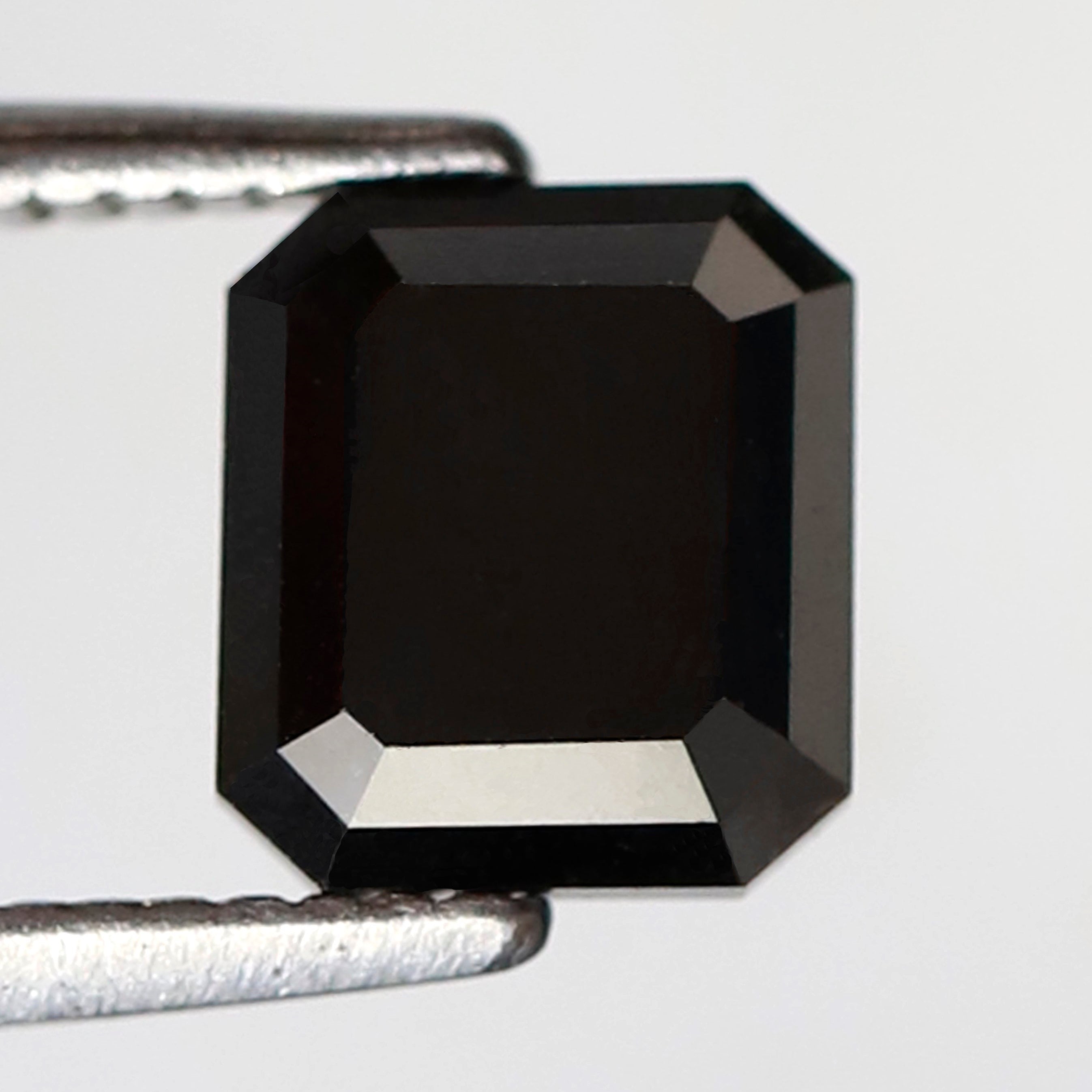 1.41 Carat Black Emerald Cut Diamond 6 MM AAA Quality Loose Natural Fancy Black Diamond