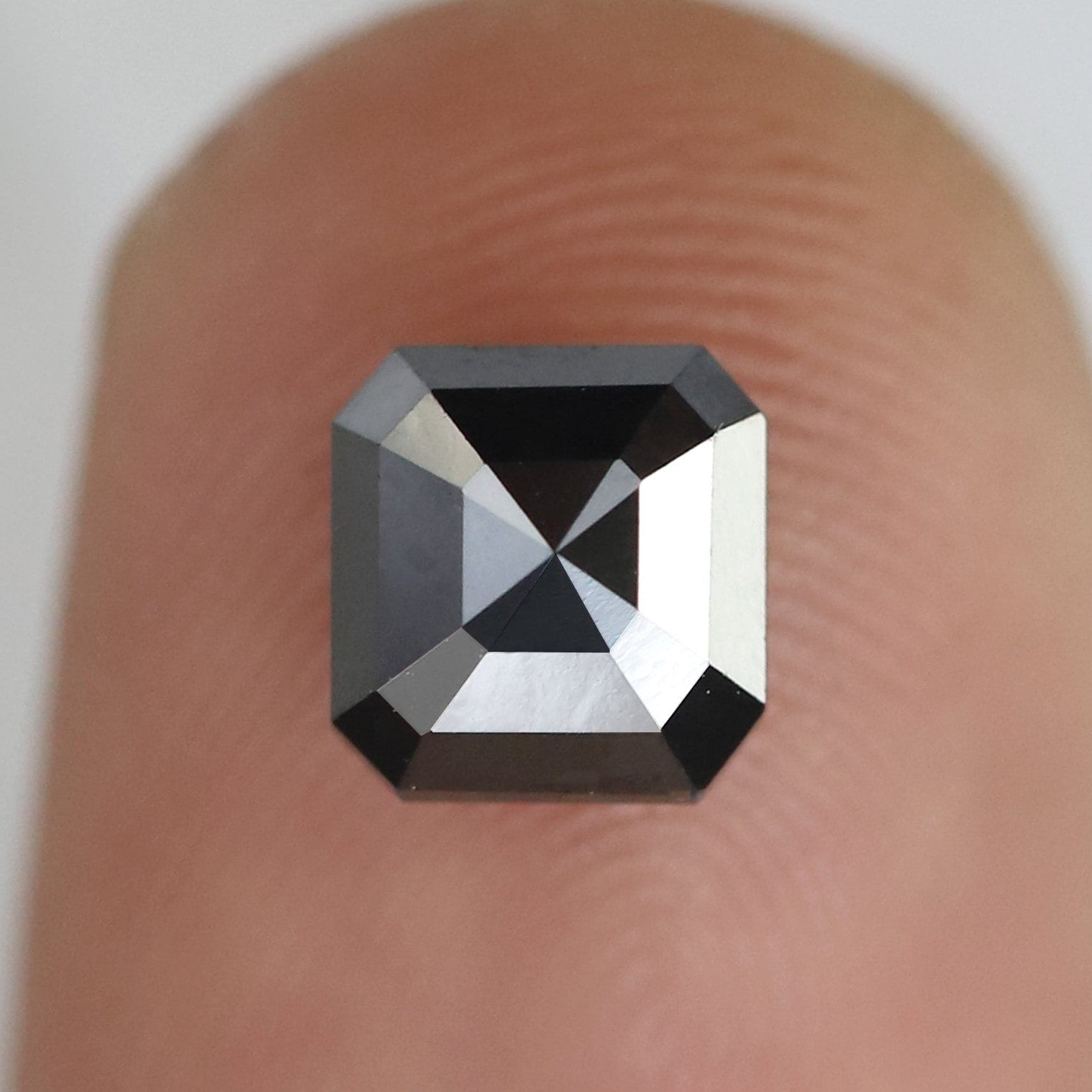 1.40 Carat Natural Diamond 6 MM Black Emerald Square Shape Emerald Cut Ring Black Emerald Necklace