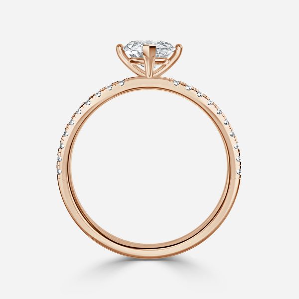 Ulip Marquise Diamond Band Engagement Ring 14K / 18K Solid Gold