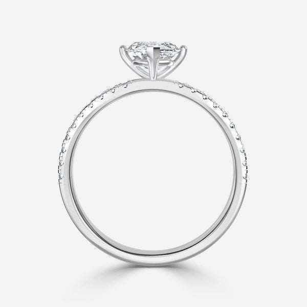 Ulip Marquise Diamond Band Engagement Ring 14K / 18K Solid Gold