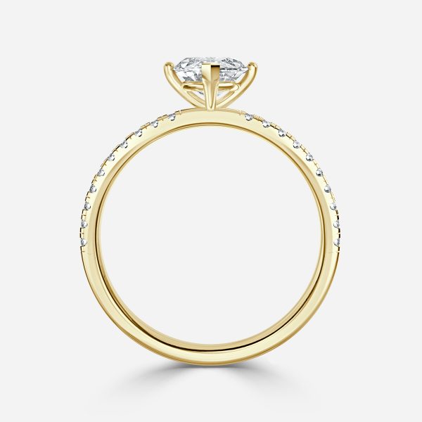 Ulip Marquise Diamond Band Engagement Ring 14K / 18K Solid Gold