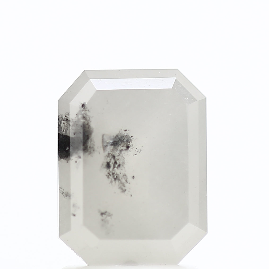 1.64 Carat Icy Emerald Salt and Pepper Natural Diamond 7.92 MM