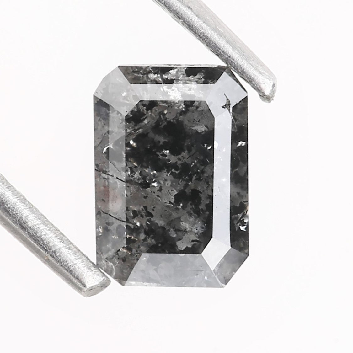 0.61 Carat 6.14 MM Natural Gray Emerald Salt and Pepper Diamond - Blackdiamond
