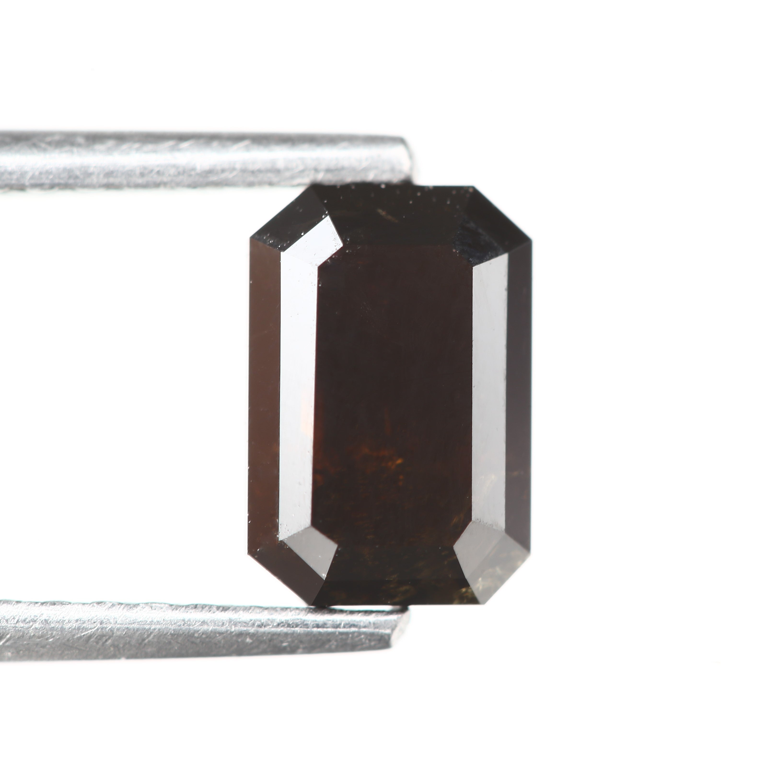 1.10 Carat 6.85 MM Fancy Cognac Emerald Cut Salt and Pepper Diamond - Blackdiamond