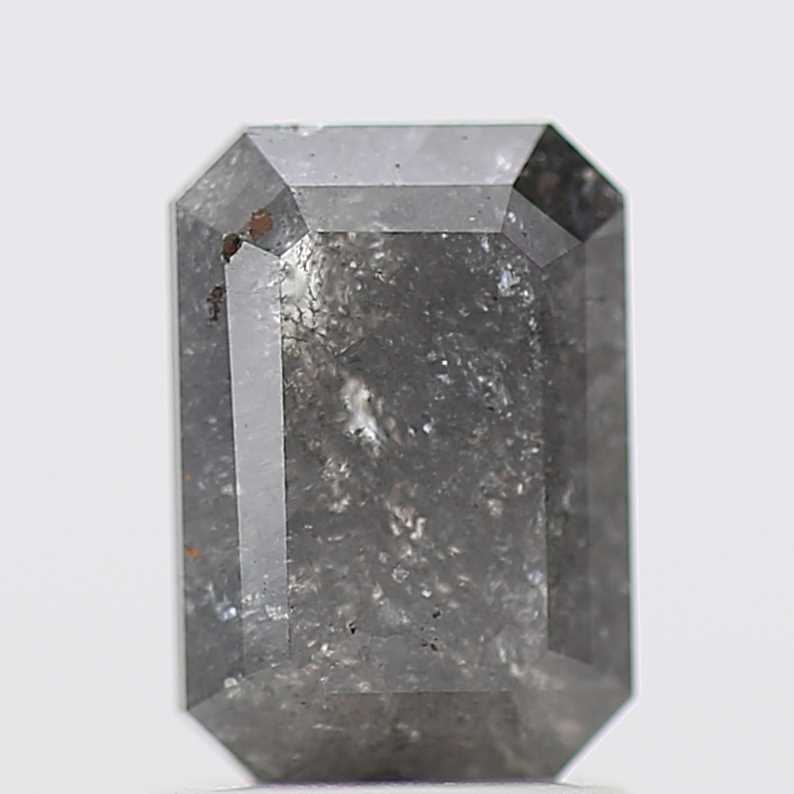 1.20 Carat 7.58 MM Fancy Gray Emerald Cut Salt and Pepper Diamond - Blackdiamond