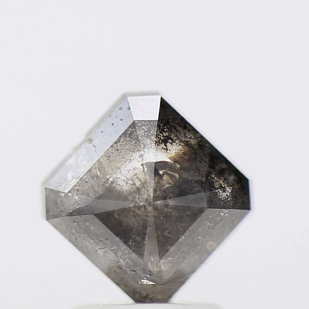 1.84 Carat 6.62 MM Fancy Gray Emerald Cut Salt and Pepper Diamond - Blackdiamond