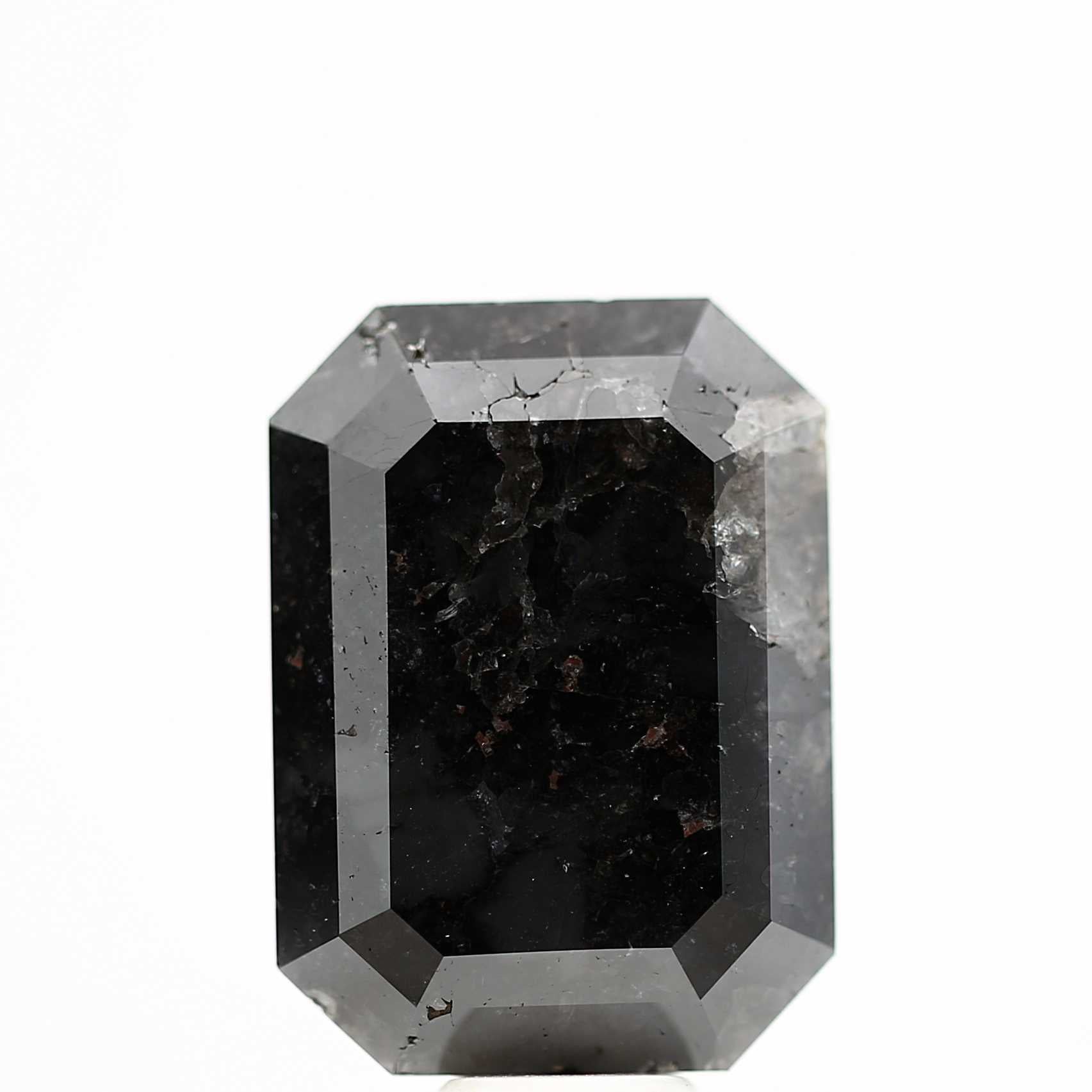 18.30 Carat 17.75 MM Fancy Black Emerald Cut Natural Loose Diamond - Blackdiamond