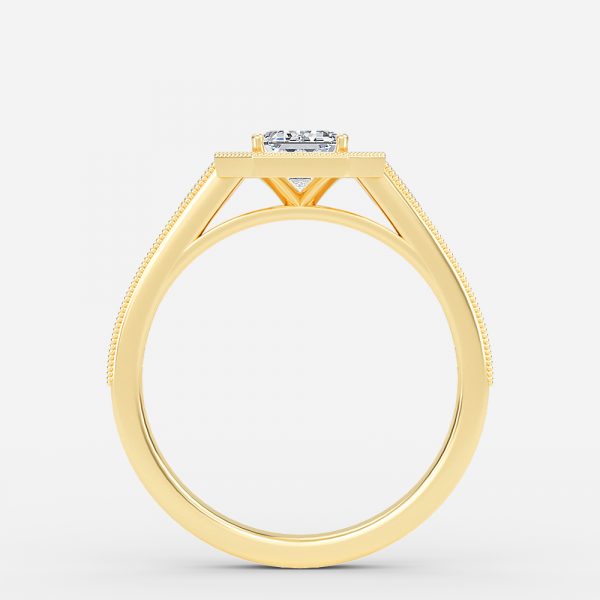Flswin Emerald Halo Engagement Ring 14K / 18K Solid Gold