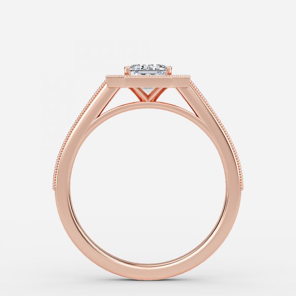 Flswin Emerald Halo Engagement Ring 14K / 18K Solid Gold