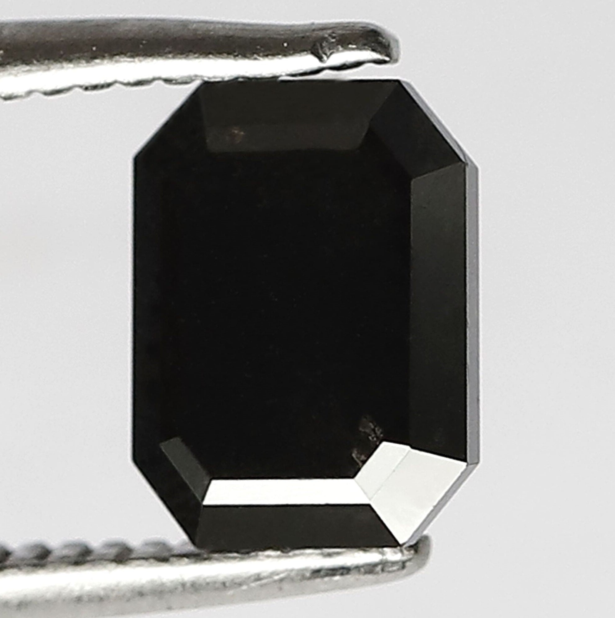 1.06 Carat 6 MM Loose Emerald Shape Black Diamond Emerald Black Diamond Engagement Ring