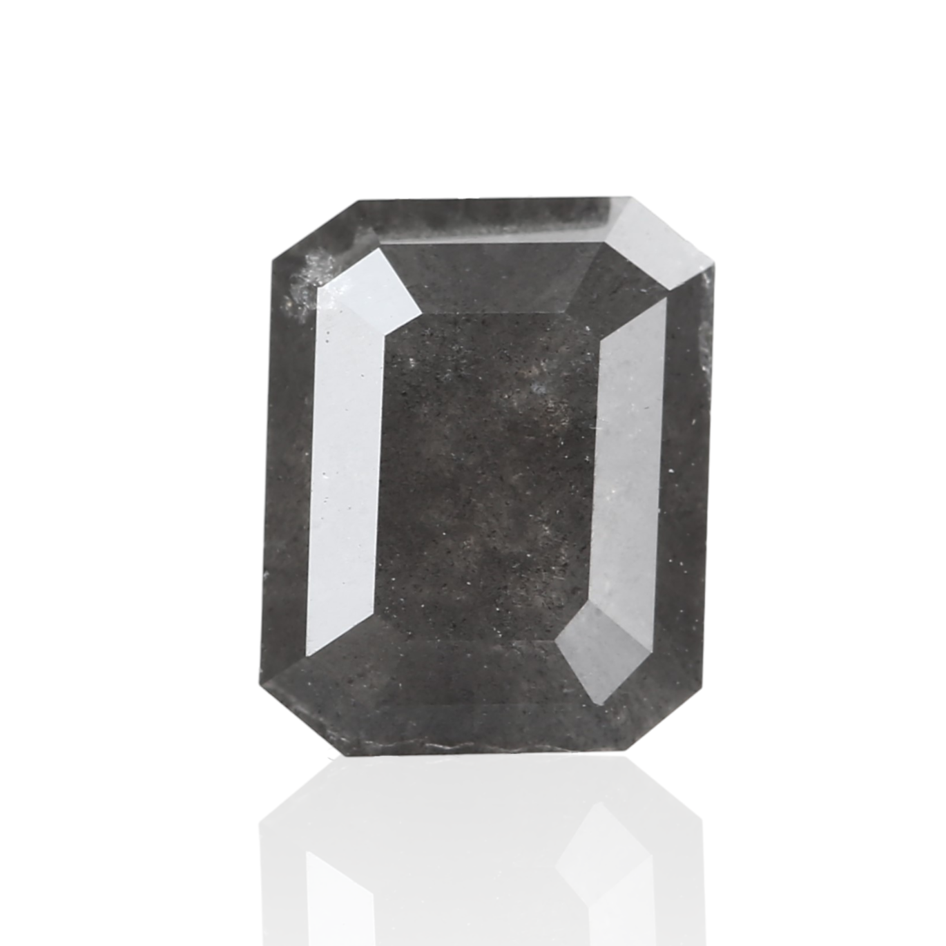 1.36 Carat 7.10 X 5.60 X 3.80 MM Emerald Fancy Gray Salt and Pepper Diamond - Blackdiamond