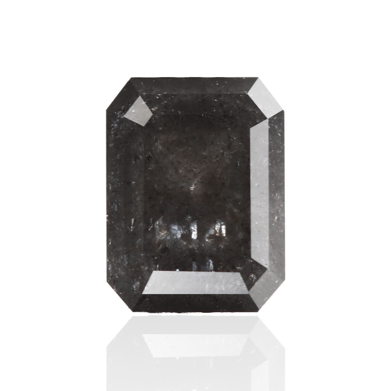 1.25 Carat 6.80 X 5.70 X 3.80 MM Emerald Fancy Gray Salt and Pepper Diamond - Blackdiamond