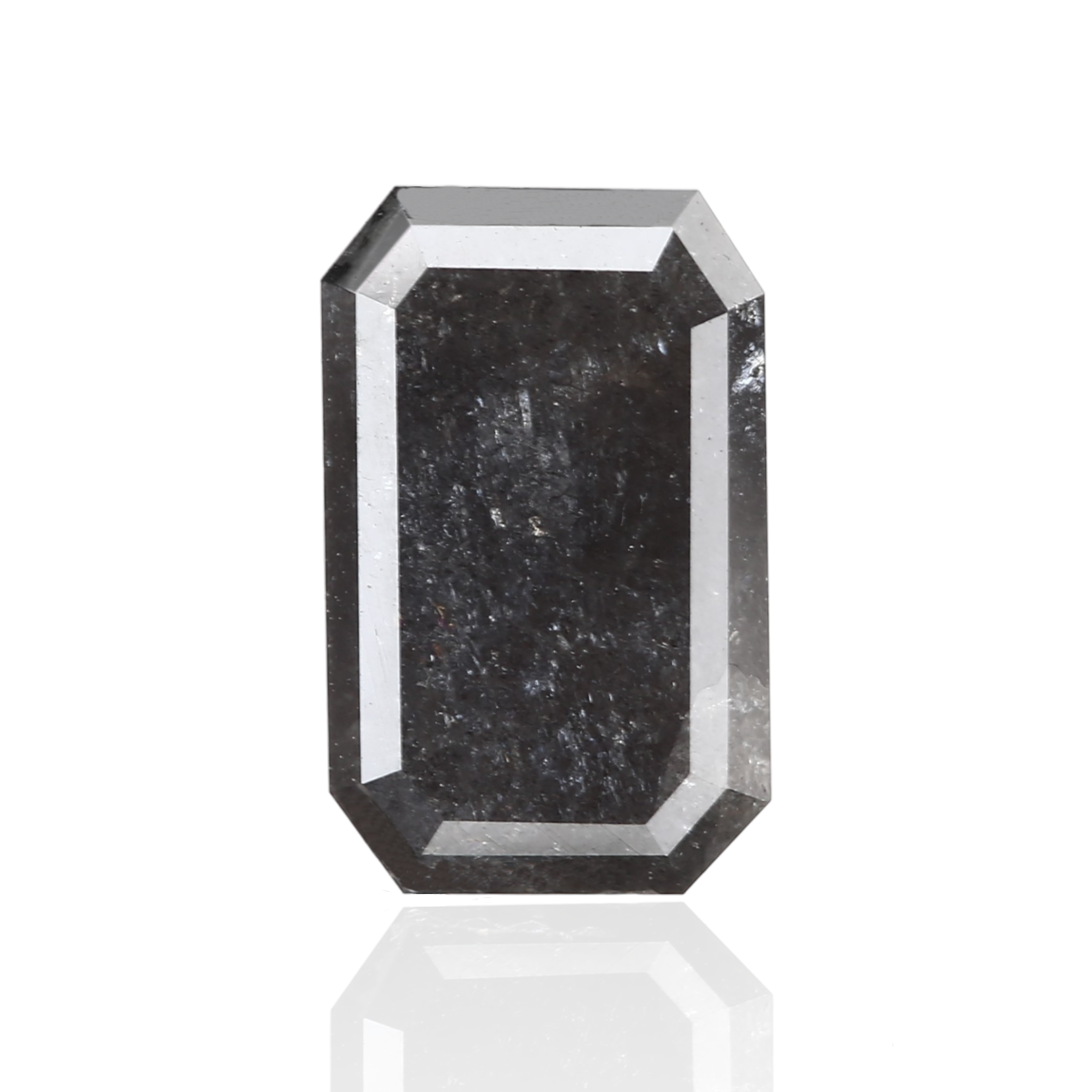 3.03 Carat 10.20 X 6.40 X 4.40 MM Emerald Fancy Gray Salt and Pepper Diamond - Blackdiamond