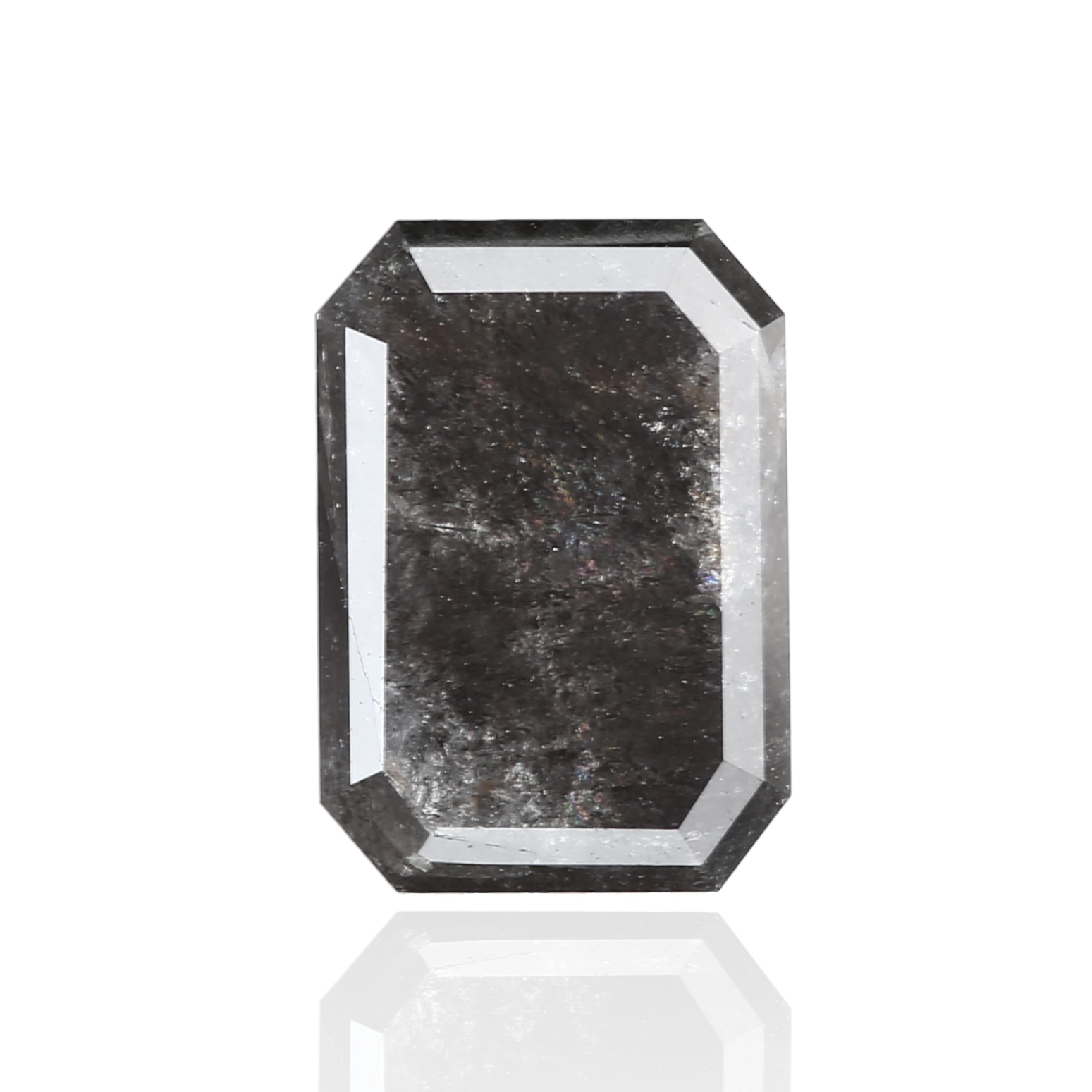 2.29 Carat 9.00 X 6.35 X 3.70 MM Natural Emerald Fancy Gray Salt and Pepper Diamond - Blackdiamond