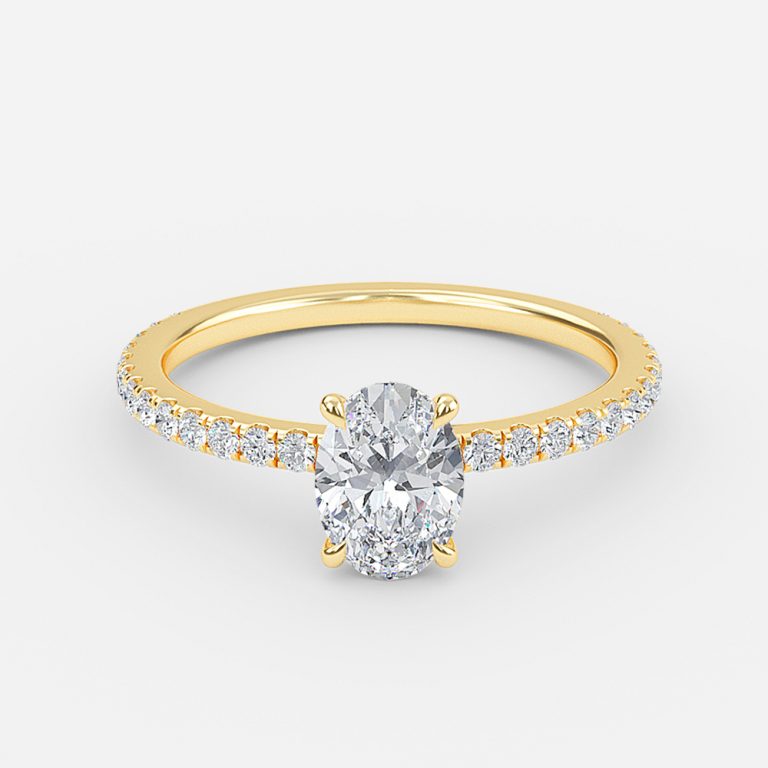 Vinston Oval Dainty Engagement Ring 14K / 18K Solid Gold