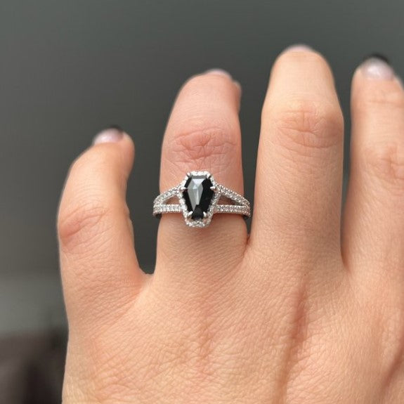 1ct Natural Forever Love Black and White Diamond Ring - Blackdiamond