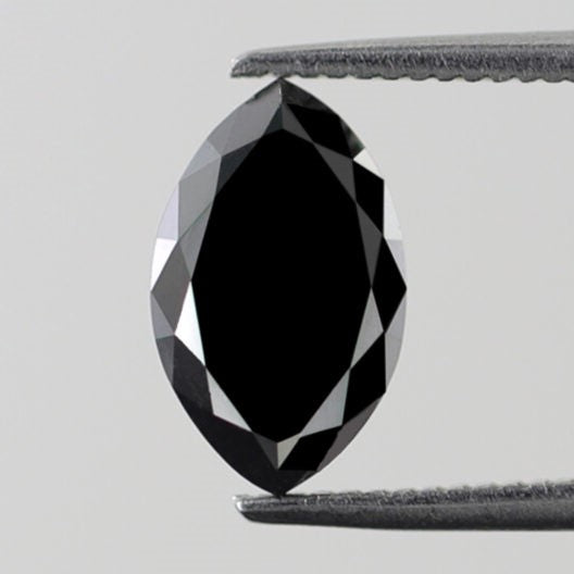 1.58 Carat Heated Black Diamond 9.7 x 6 x 3.4 MM Loose Natural Conflict Free Marquise Black Diamond Custom Design Engagement Ring - Blackdiamond