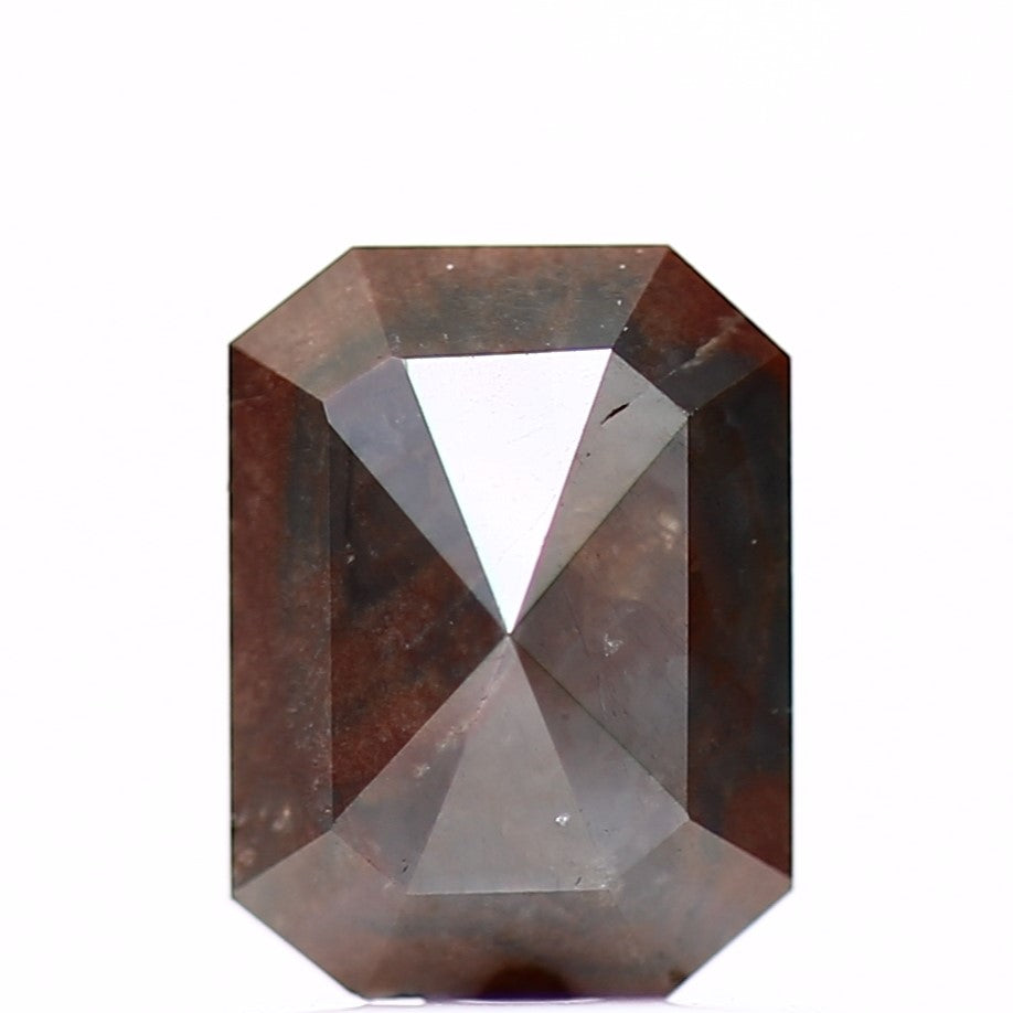 0.78 Carat 6.7 MM Natural Red Gray Emerald Loose Rustic Diamond - Blackdiamond