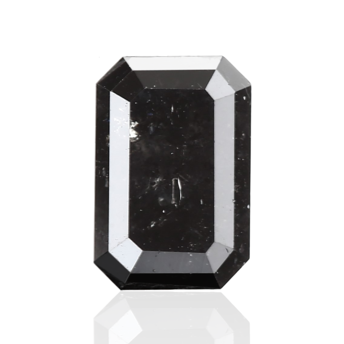0.76 Carat 6.09 X 4.09 X 3.00 MM Natural Emerald Fancy Black Salt and Pepper Diamond - Blackdiamond
