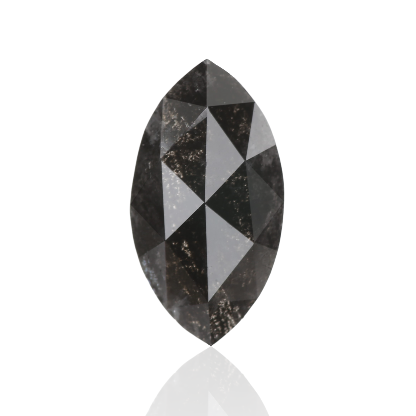 1.23 Carat 10.60 X 5.76 X 2.41 MM Fancy Black Marquise Shape Rose Cut Salt and Pepper Diamond - Blackdiamond