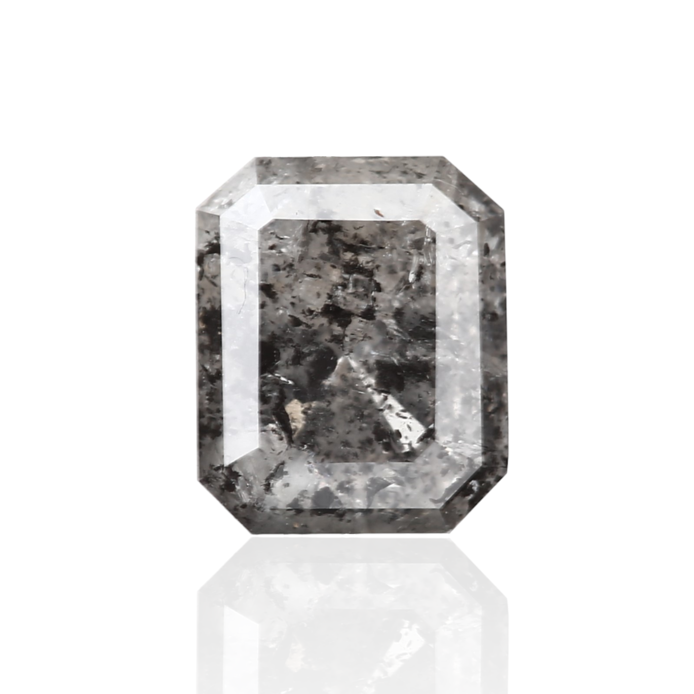 1.23 Carat 6.23 X 5.15 X 3.68 MM Natural Loose Emerald Fancy Gray Salt and Pepper Diamond - Blackdiamond