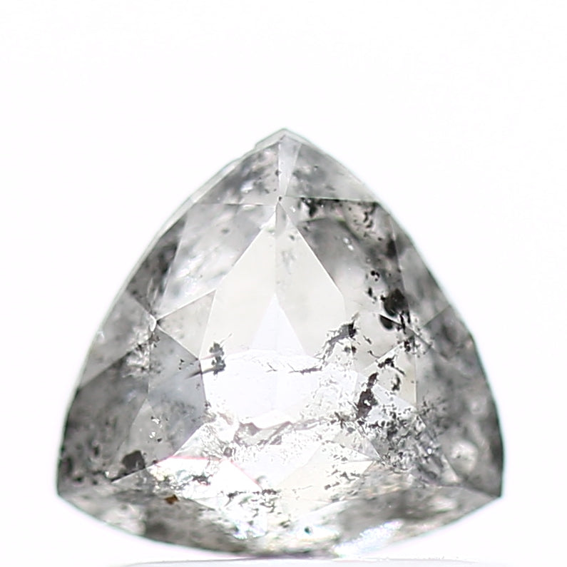 0.70 Carat 6 MM Natural Gray Trillion Cut Salt and Pepper Diamond - Blackdiamond