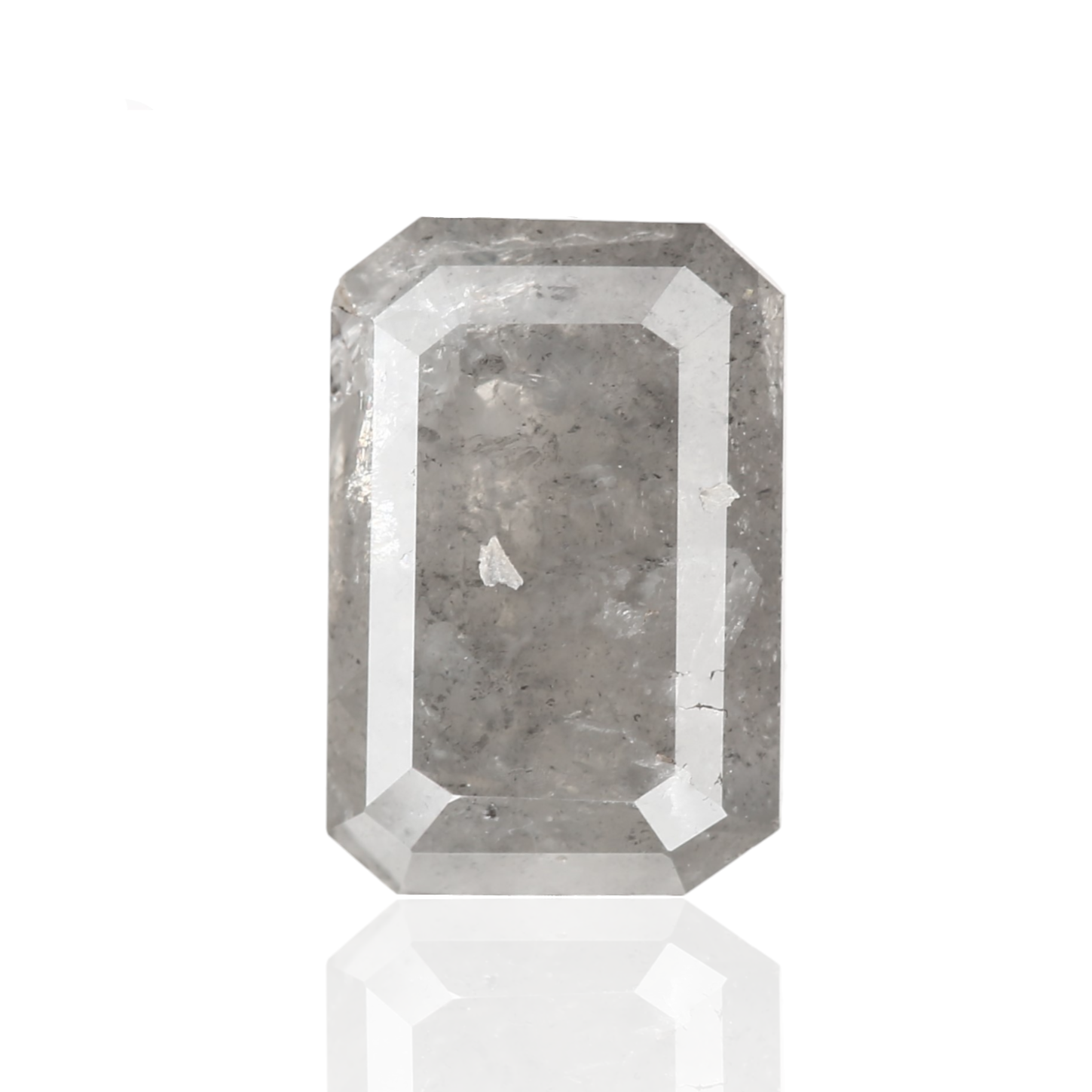 1.88 Carat 8.56 X 5.76 X 3.68 MM Natural Loose Emerald Fancy Gray Salt and Pepper Diamond - Blackdiamond